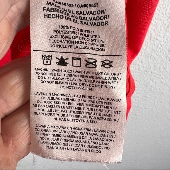 NIKE DRI-FIT Regular Fit V-Neck Tee. Orange. 100% Polyester. Short Sleeves. - Picture 5 of 5